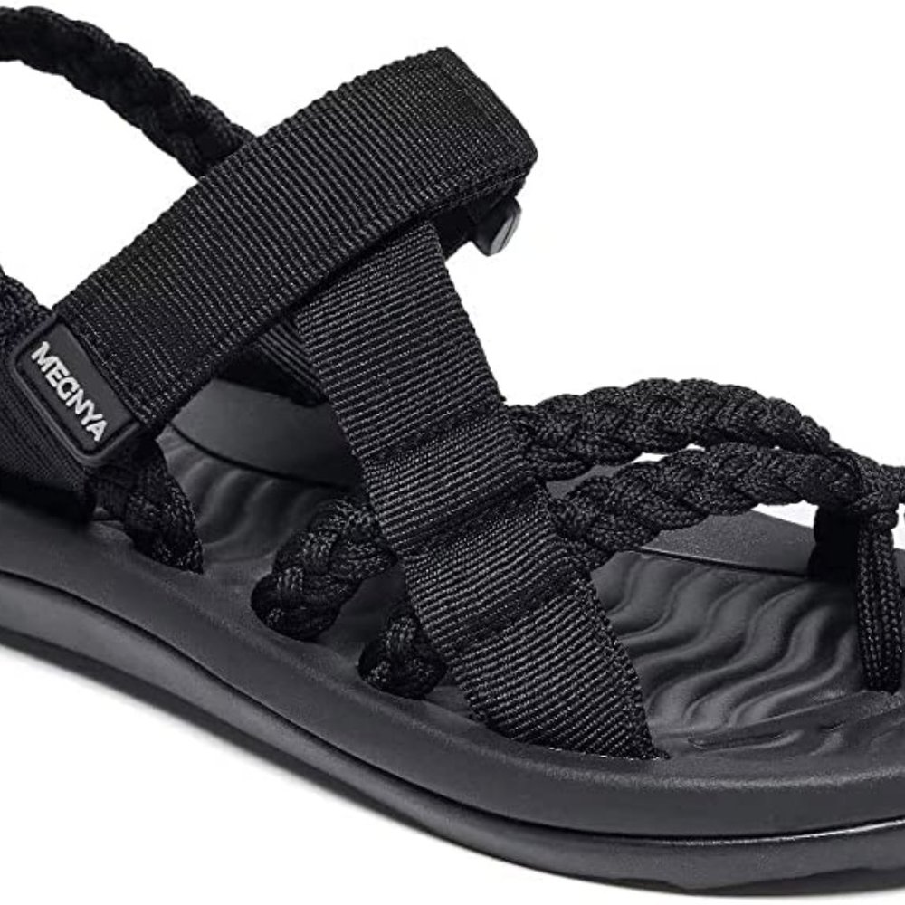 MEGNYA Hiking Sandals for Women Black Size 7